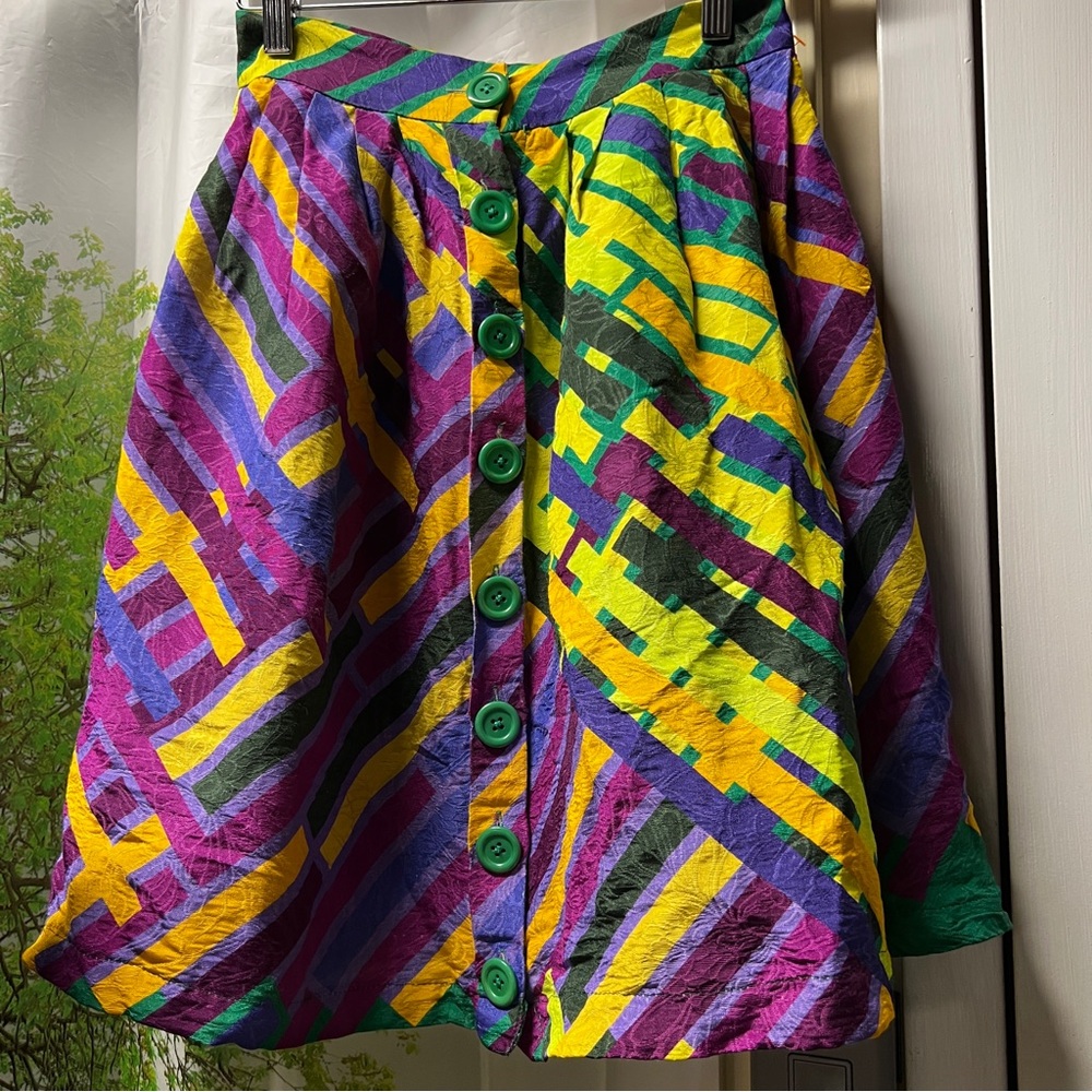 Tracy Reese Silk Mid Length Designer Print Skirt Size 6